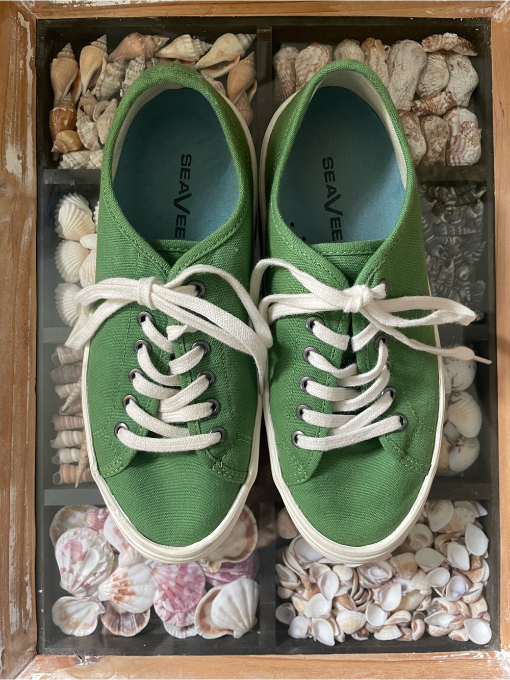 SeaVees Green Canvas Platform Sneakers
